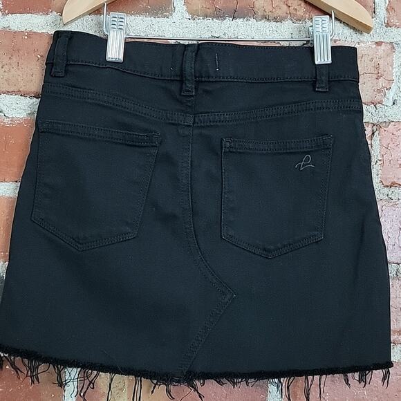 DL1961 Girls Denim Jenny Mini Skirt in Black Jet Set Raw Hem 12 - Picture 2 of 13